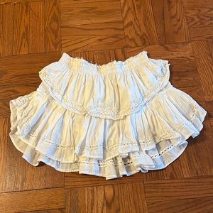 LoveShackFancy White Mini Skirt